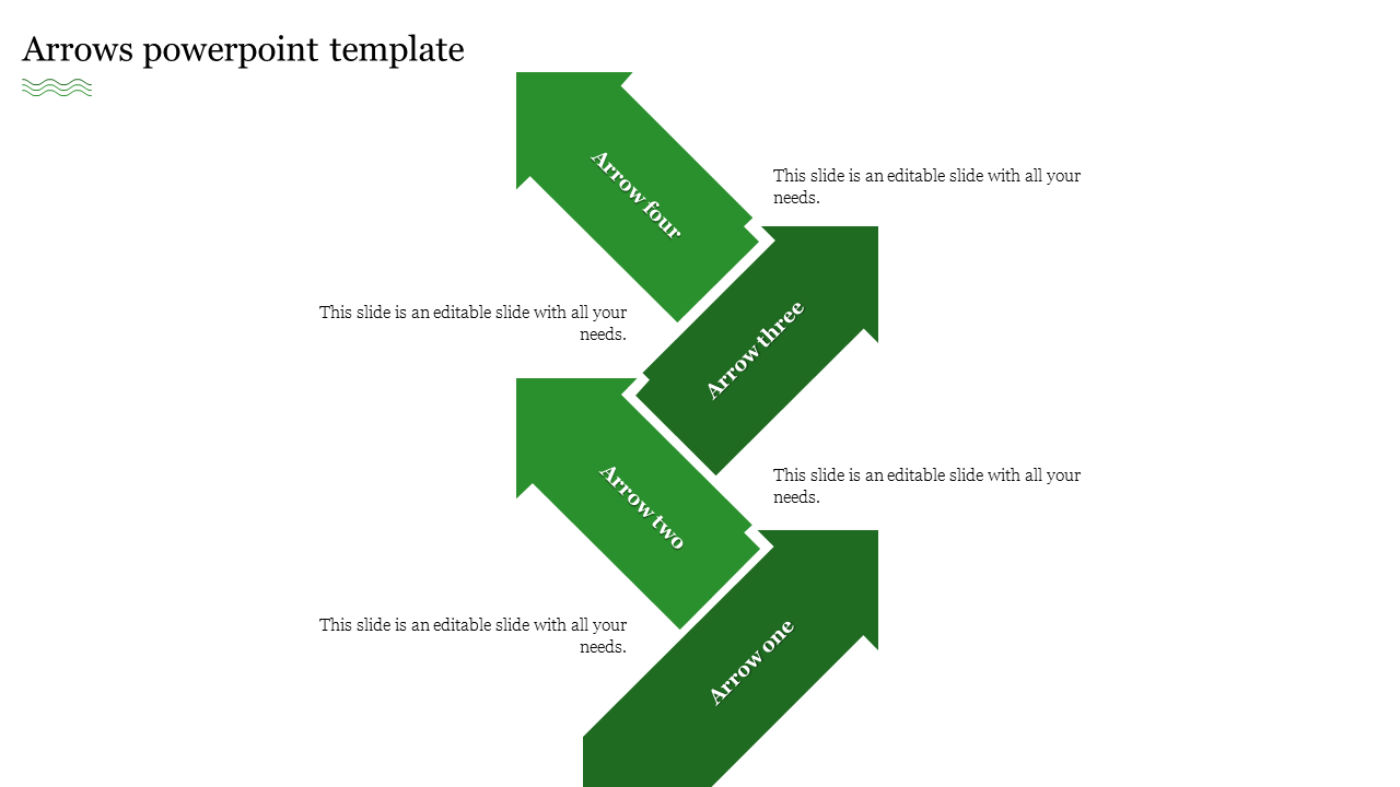 Free - Our Predesigned Arrows PowerPoint Template In Green Color